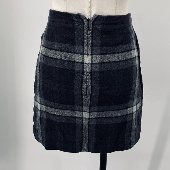 Aritzia Wilfred Dorine Wool Plaid Mini Skirt Wrap Tie Front Black Gray Womens 0 - Picture 5 of 8